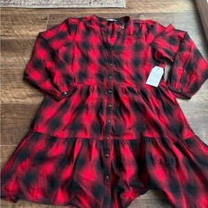 Plaid Red and Black Women’s Dress